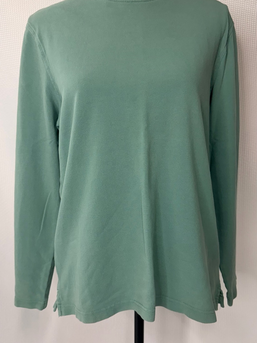 J. Crew Long-Sleeve Crewneck Top in Sage